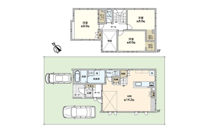 新琴似6条7丁目 新築戸建 間取図(平面図) 新琴似6条7丁目 新築戸建 間取図(平面図)