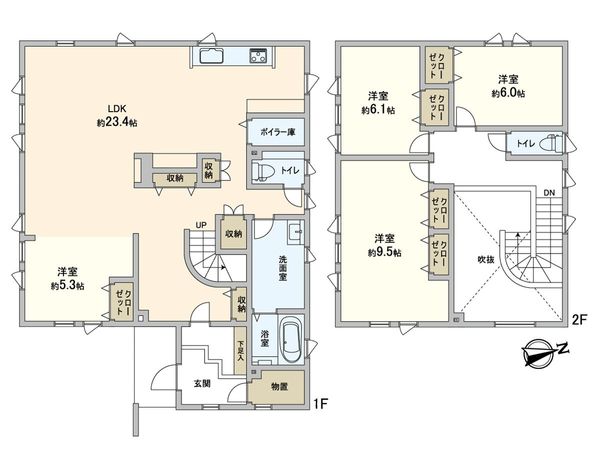 あいの里2条3丁目 戸建 間取図(平面図)