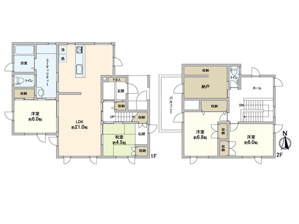 あいの里2条4丁目 戸建 間取図(平面図)