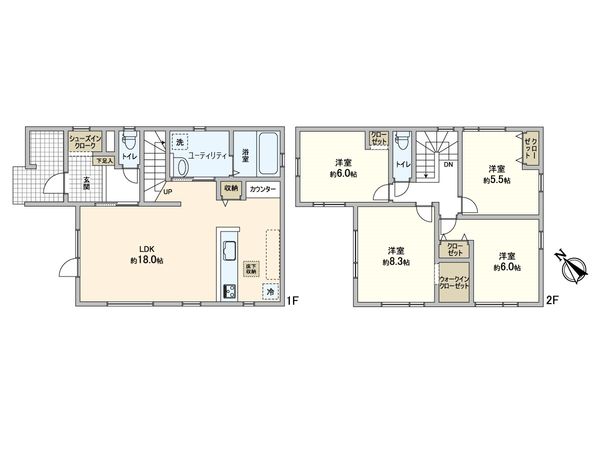 新琴似3条6丁目 新築戸建 間取図(平面図) 新琴似3条6丁目 新築戸建 間取図(平面図)