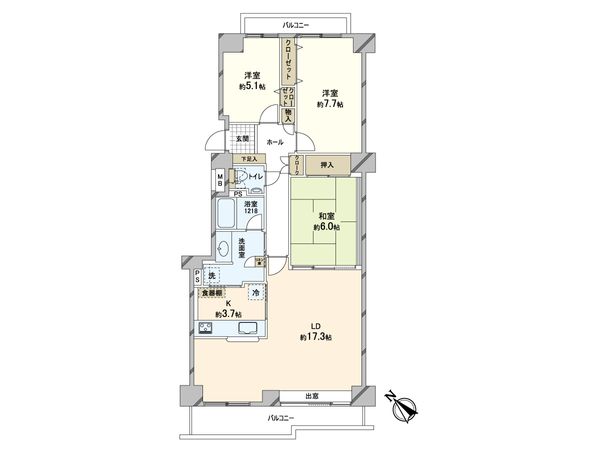Sタウン C棟 間取図(平面図) Sタウン C棟 間取図(平面図)