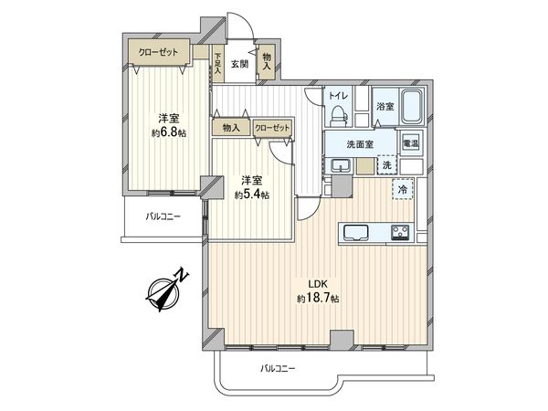 北斗シティ B棟 間取図(平面図) 間取図(平面図)