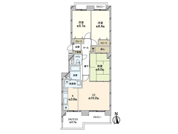 メゾンドルチェ二十番館 間取図(平面図) 間取図(平面図)