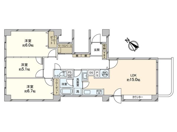 北斗シティ B棟 間取図(平面図) 北斗シティ B棟 間取図(平面図)
