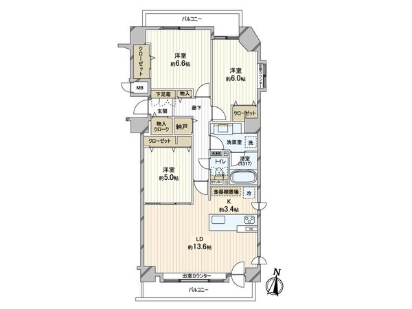 カルム麻生中央 間取図(平面図)