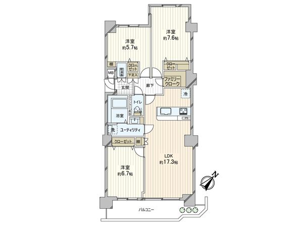 ロイヤルシャトー新琴似 B棟 間取図(平面図)