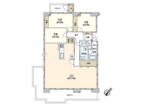 ダイヤモンドメゾン新川 間取図(平面図)