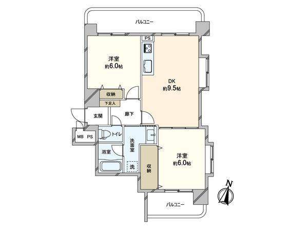 ライオンズマンション北22条 間取図(平面図)