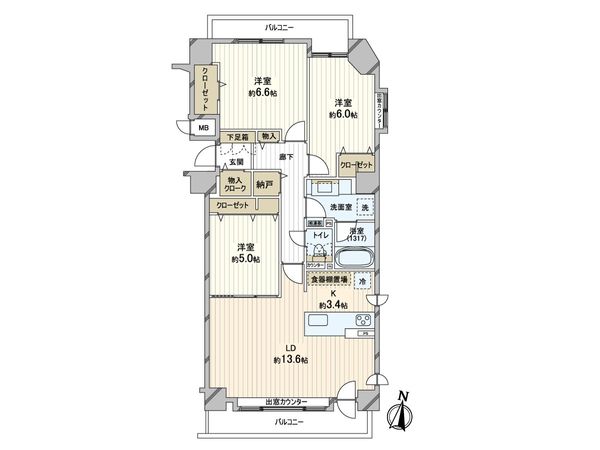 カルム麻生中央 間取図(平面図)