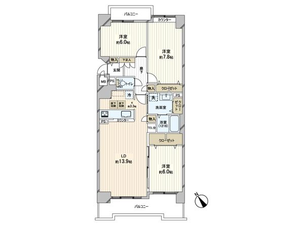 ラポール南麻生 間取図(平面図)