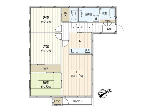 ロピア北32条 間取図(平面図)