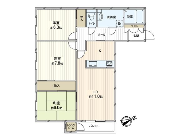 ロピア北32条 間取図(平面図)