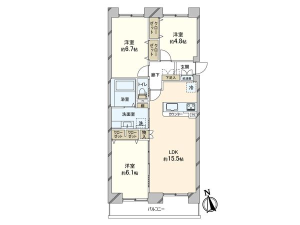 ドミール北陵 間取図