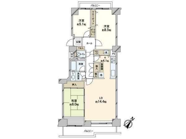 Sタウン B棟 間取図(平面図) Sタウン B棟 間取図(平面図)