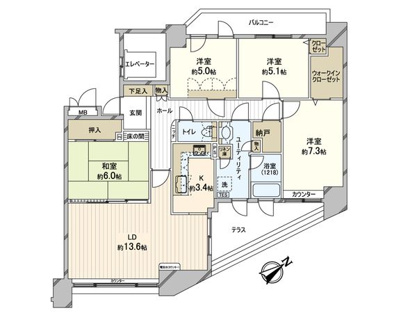パシフィック麻生 間取図(平面図)