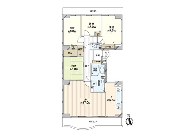 中銀ヴェルデシティあいの里 六号館 間取図(平面図) 間取図(平面図)