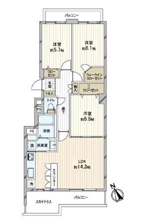 メゾンドルチェ北25条 間取図(平面図)