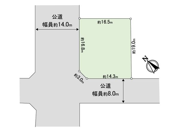 もみじ台南3丁目 土地 地形図