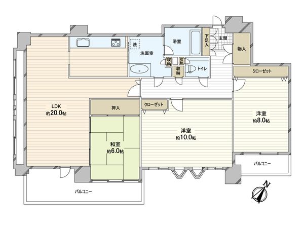旭ヶ丘シティハウス 間取図(平面図)