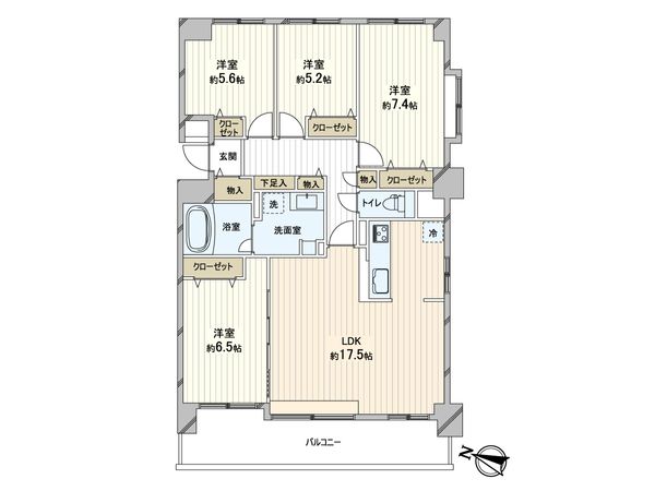 クリーンリバー円山北5条 間取図(平面図) クリーンリバー円山北5条 間取図(平面図)