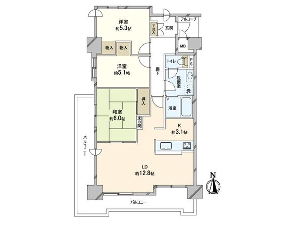 オリンピア大通西18丁目マンション 間取図(平面図) 間取図(平面図)