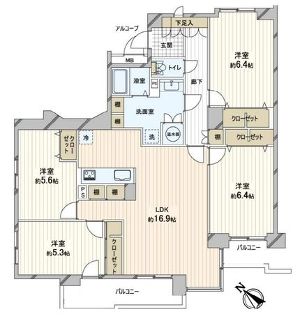 ラポール伏見 間取図(平面図) 間取図(平面図)
