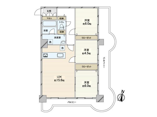 リラハイツ大通 間取図(平面図) 間取図(平面図)