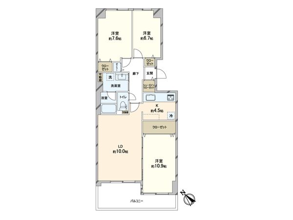 ヴィルヌーブ旭ヶ丘 間取図(平面図)