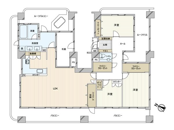 ダイアパレスザ・ワンハンドレットシティ旭ヶ丘 間取図(平面図)