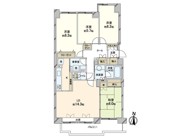 グロワール円山 間取図(平面図)
