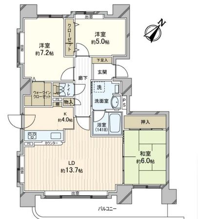 ライオンズマンション伏見 弐番館 間取図(平面図) 間取図(平面図)