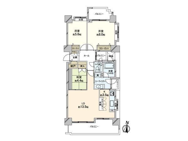 ヴェルビュ円山神宮通 間取図(平面図)