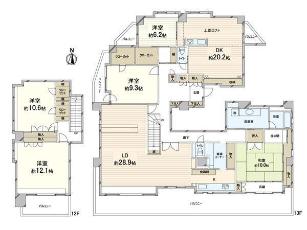 領事館前シティハウス 間取図(平面図) 領事館前シティハウス 間取図(平面図)