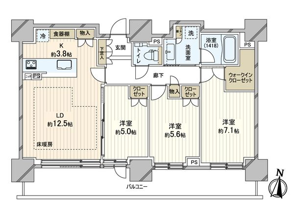 シティタワーズ円山 SIDE A 間取図(平面図)