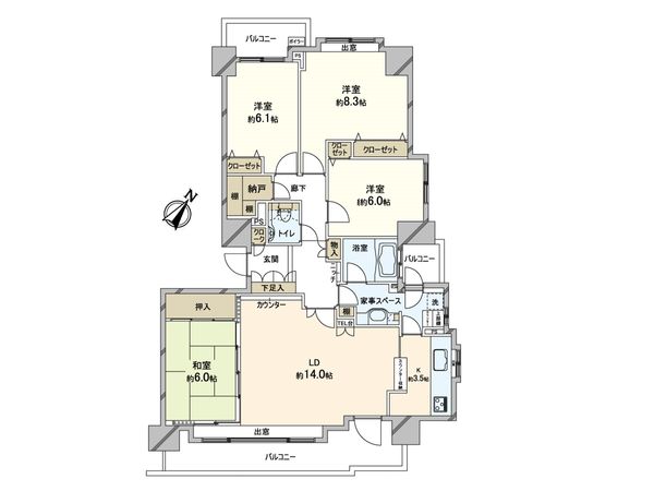 クレアホームズ南円山 サウスイースト 間取図(平面図) クレアホームズ南円山 サウスイースト 間取図(平面図)