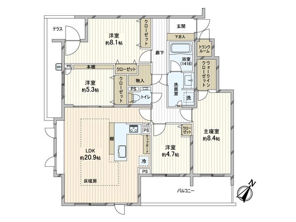 シティホーム円山ザ・ヴィラ 間取図(平面図) シティホーム円山ザ・ヴィラ 間取図(平面図)
