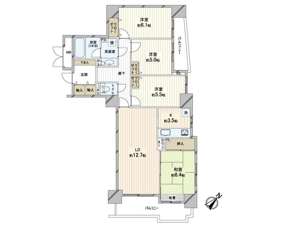 セザールガーデン伏見壱番館 間取図(平面図) セザールガーデン伏見壱番館 間取図(平面図)
