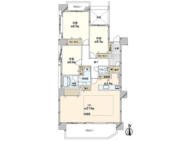 クレアホームズ旭ヶ丘ハイライズ 間取図(平面図) クレアホームズ旭ヶ丘ハイライズ 間取図(平面図)