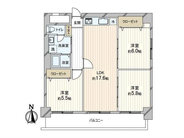 チサンマンション円山3 間取図(平面図) 間取図(平面図)