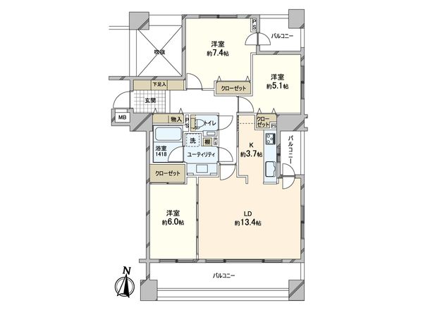 シティハウス札幌北11条 間取図(平面図) シティハウス札幌北11条 間取図(平面図)
