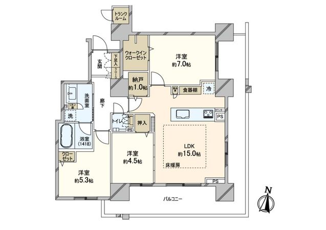 クリーンリバーフィネス札幌イーストスクエア 間取図(平面図) クリーンリバーフィネス札幌イーストスクエア 間取図(平面図)