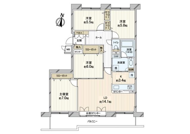 リーベンデール北11 間取図(平面図)