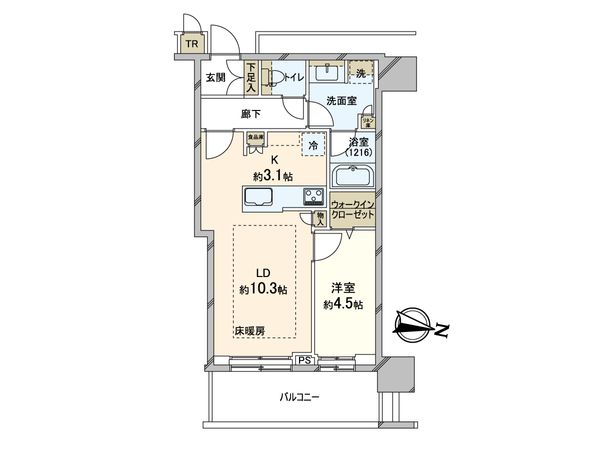ONE札幌ステーションタワー 間取図（専有面積にはトランクルーム面積が含まれております）