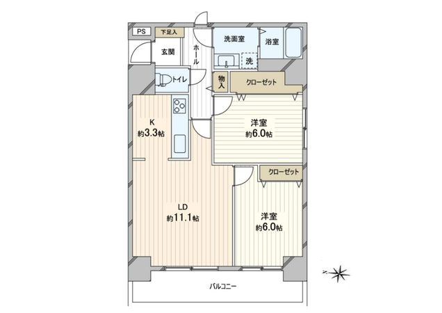 アクロビュー北大前Ⅱ 間取図(平面図) アクロビュー北大前Ⅱ 間取図(平面図)