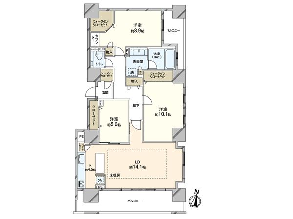 ライオンズ札幌クロスタウン 間取図(平面図)