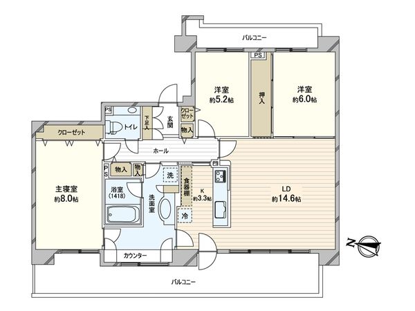 シェルピア北12条 間取図(平面図) シェルピア北12条 間取図(平面図)
