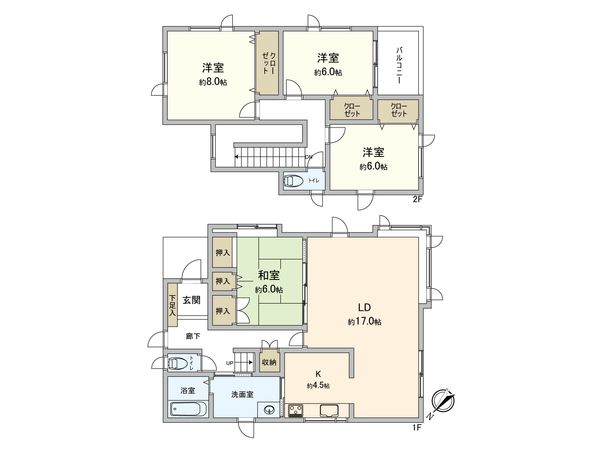 ゆめみ野南町 戸建 間取図(平面図) ゆめみ野南町 戸建 間取図(平面図)