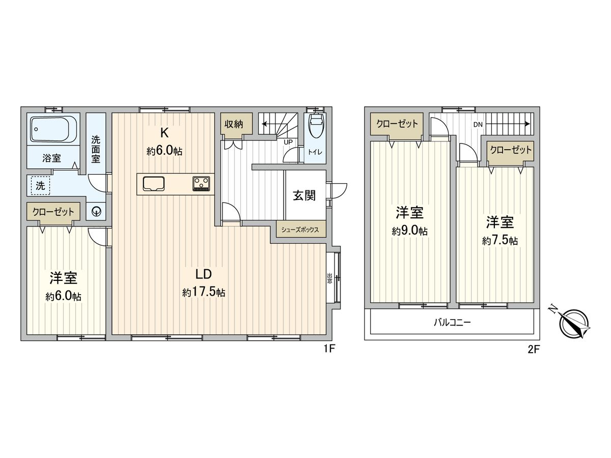 稲穂3丁目 戸建 間取図(平面図) 間取図(平面図)