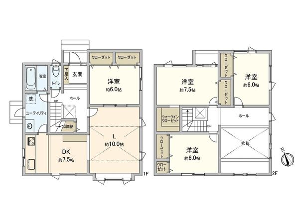 上野幌3条3丁目 戸建 間取図(平面図) 上野幌3条3丁目 戸建 間取図(平面図)