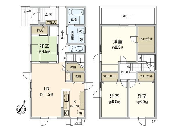 希望ヶ丘5丁目 戸建 間取図(平面図) 希望ヶ丘5丁目 戸建 間取図(平面図)